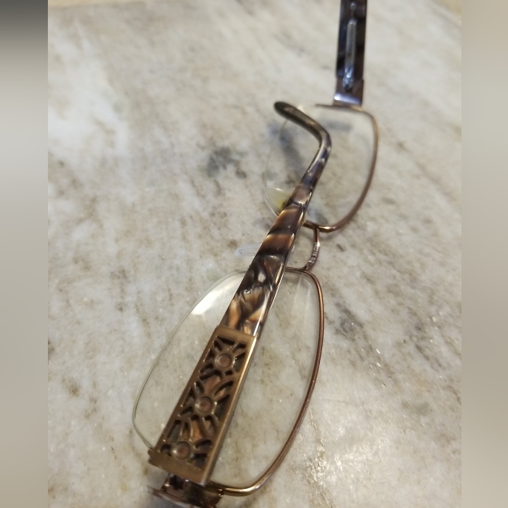 Safilo Elasta Semi Rim Eyeglasses Frame 54-18 Rose Gold